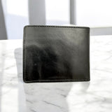 Men's Genuine Leather Two Tone Wallet with Flap Over ID Windows - Black