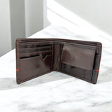 Men's Genuine Leather Two Tone Wallet with Coin Pocket - Brown