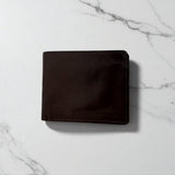 Men's Genuine Leather Bi Fold with Flip Over Card Slots - Brown