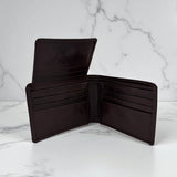 Men's Genuine Leather Bi Fold with Flip Over Card Slots - Brown
