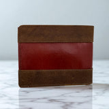 Men's Genuine Leather Two Tone Wallet with 2 ID Windows - Crazy