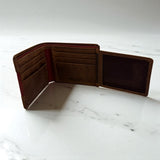 Men's Genuine Leather Two Tone Wallet with 2 ID Windows - Crazy