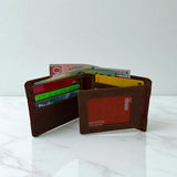 Men's Genuine Leather Two Tone Wallet with 2 ID Windows - Crazy