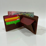 Men's Genuine Leather Two Tone Stripe Wallet - Crazy