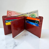 Men's Genuine Leather Bi Fold Wallet with ID Window - Tan