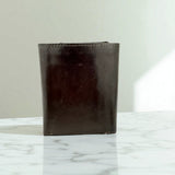 Men's Genuine Leather Tri Fold Wallet - Brown
