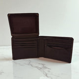Men's Genuine Leather Wallet Two Tone Peep Hole - Brown