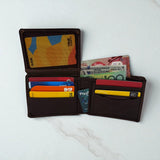 Men's Genuine Leather Wallet Two Tone Peep Hole - Brown