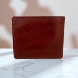 Men's Genuine Leather Bi fold Wallet with 2 ID Windows - Tan