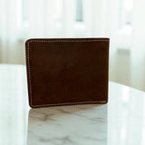 Men's Genuine Leather Bi fold Wallet with 2 ID Windows - Crazy Brown