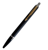 Personalised Parker Latitude Matte Black Ball Pen With Gold Trim