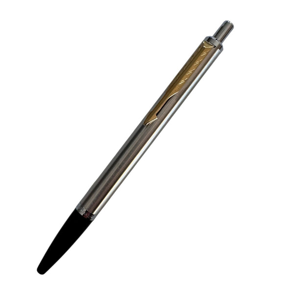 Parker Latitude Shiny Chrome Ball Pen With Gold Trim