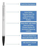 Parker Latitude Shiny Chrome Ball Pen With Chrome Trim