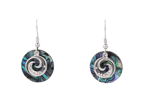 Kiwicraft Paua Earring - Koru with Box