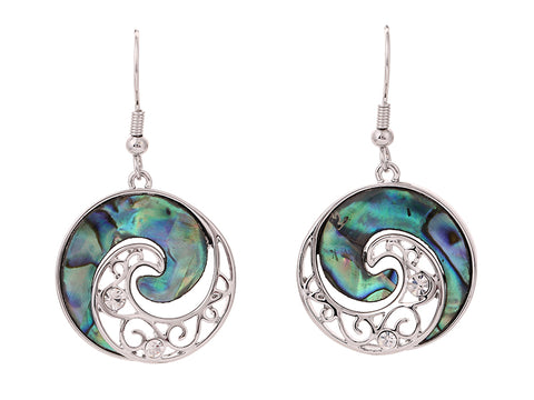 Kiwicraft Koru Paua Earrings with Box