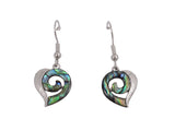 Kiwicraft Paua Shell Laser Heart Earrings with Box