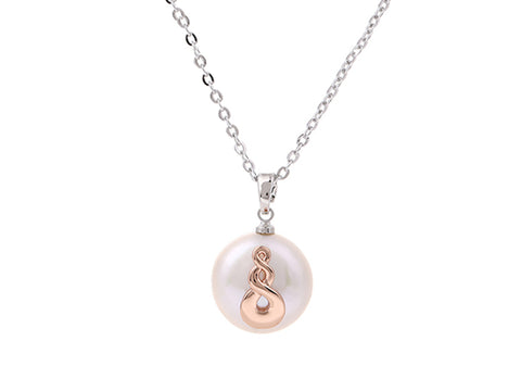 Kiwicraft Rose Gold Twist on Pearl Pendant with Box