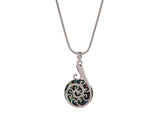 Kiwicraft Laser Silver Fern Paua Shell Pendant with Box