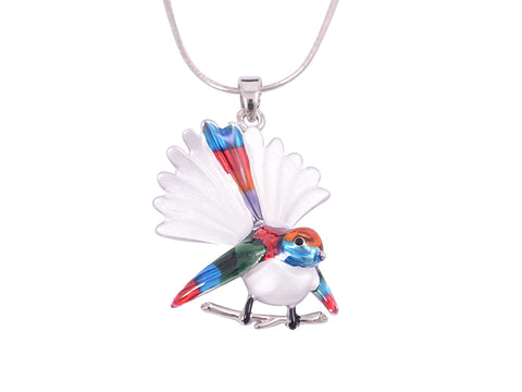 Kiwicraft Multicolour Enamel Fantail Pendant with Box