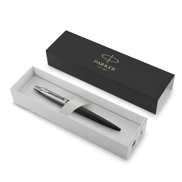Personalised Parker Jotter Bond Street Black Chrome Colour Trim Ballpoint Pen