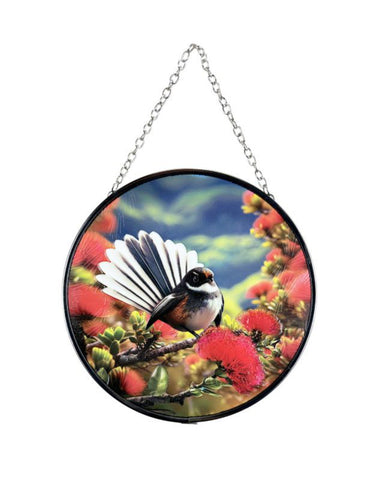 Native Birds on Glass - Fantail