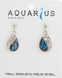 Paua - Mitre Floating Filigreen Teardrop Earrings