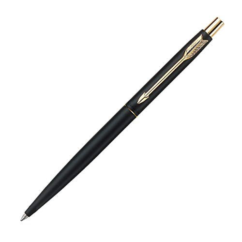 Personalised Parker Classic Matte Black Ball Pen With Gold Trim