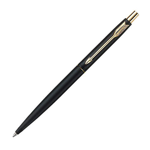 Personalised Parker Classic Matte Black Ball Pen With Gold Trim