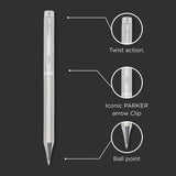 Personalised Parker Folio Stainless Steel Ball Pen With Chrome Trim