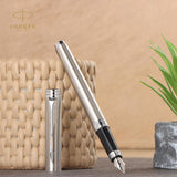 Personalised Parker Folio Stainless Steel Fountain Pen With Chrome Trim
