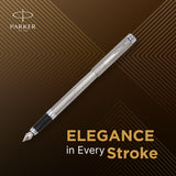 Parker Folio Stainless Steel Fountain Pen With Chrome Trim