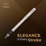 Personalised Parker Folio Stainless Steel Roller Ball Pen With Chrome Plated Trim