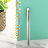 Personalised Parker Folio Stainless Steel Roller Ball Pen With Chrome Plated Trim