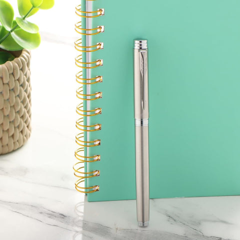 Parker Folio Stainless Steel Roller Ball Pen With Chrome Plated Trim