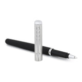 Personalised Parker Latitude Matte Metallix Roller Ball Pen With Chrome Trim