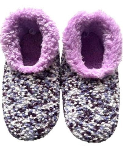 Slumbies - Women's Medium Purple Popcorn Stitch Foot Covering