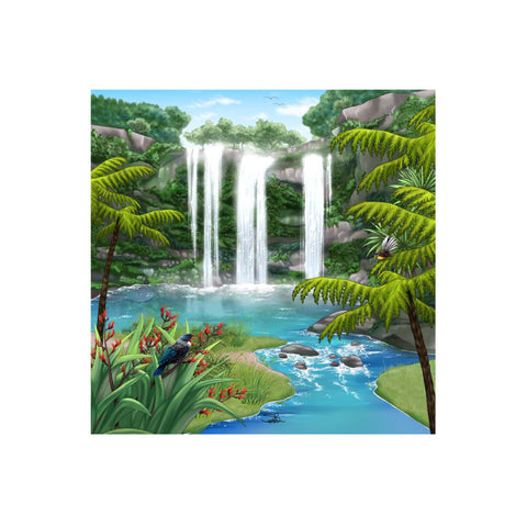 Sophie Blokker -Textured Whangarei Falls - 3D Cork Backing Ceramic Tile - Wall Hanging