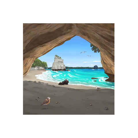 Sophie Blokker -Textured Cathedral Cove - 3D Cork Backing Ceramic Tile - Wall Hanging