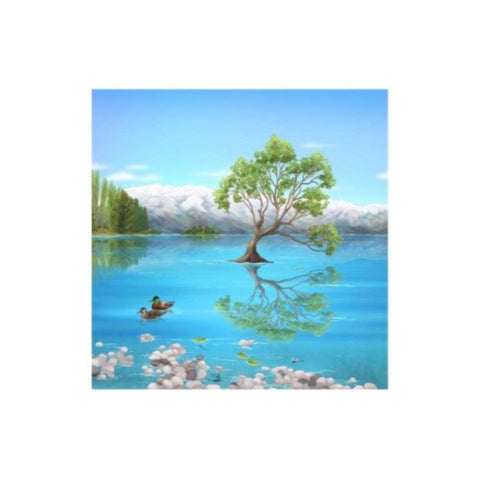 Sophie Blokker -Textured Lake Wanaka - 3D Cork Backing Ceramic Tile - Wall Hanging