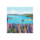 Sophie Blokker -Textured Lake Tekapo - 3D Cork Backing Ceramic Tile - Wall Hanging