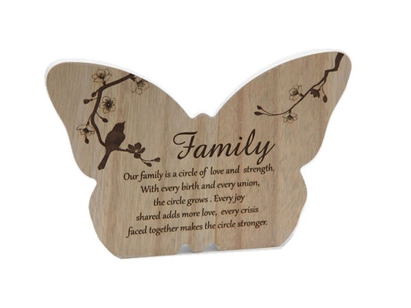 Butterfly Sentiment Plaque - FAMILY
