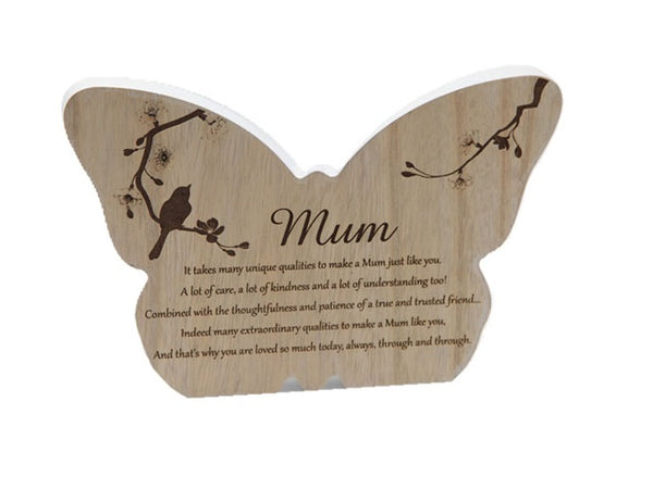 Butterfly Sentiment Plaque - MUM