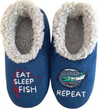 Slumbies - Men's Medium Simply Pairables Eat Sleep Fish Foot Covering