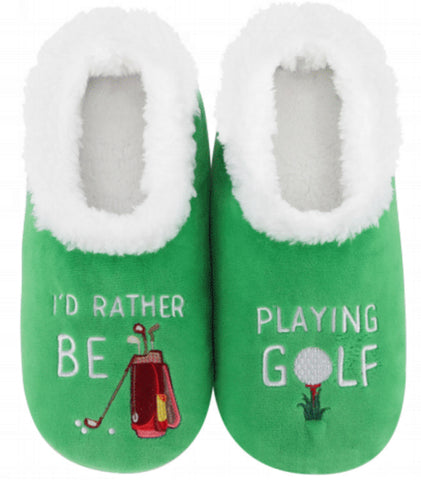 Slumbies - Men's Large Simply Pairables I'D Rather Be Playing Golf Foot Covering