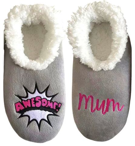 Slumbies - Women's Small Awesome Mum Grey Foot Covering