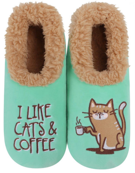 Slumbies - Women's Large Pairable Coffee Cat Foot Covering