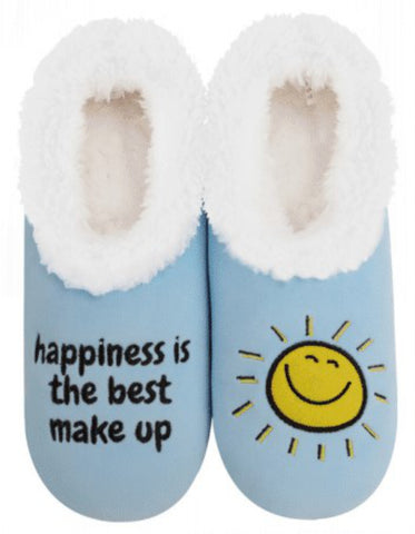 Slumbies - Women's Small Happiness Is The Best Make Up Foot Covering