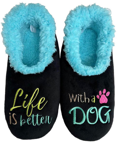 Slumbies - Women's Medium Simply Pairables Life Is Better WIth A Dog Foot Covering
