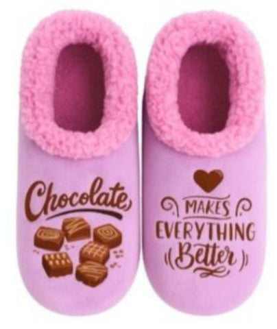 Slumbies - Women's Medium Pairable Chocolate Makes Everything Better Foot Covering