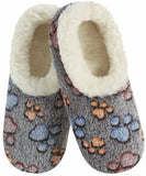Slumbies - Women's Medium Paw Print Black Foot Covering